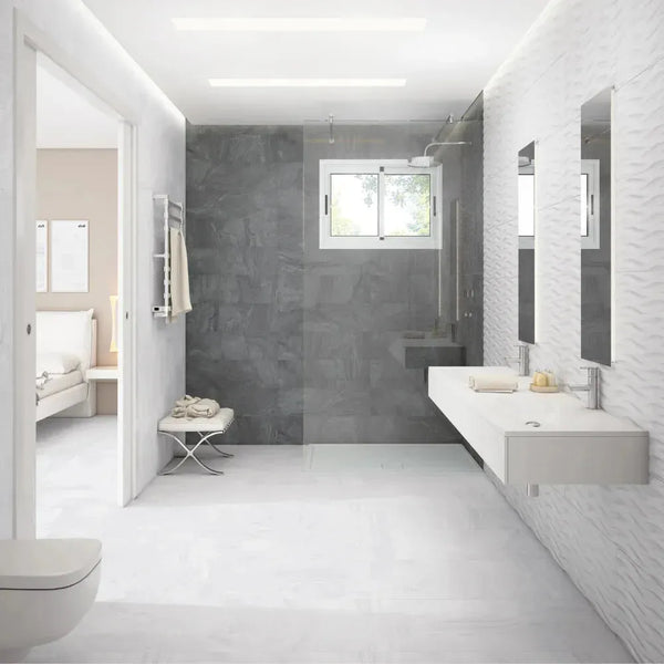 Nevis White 12x24 Matte Porcelain Tile – Aloft Tiles