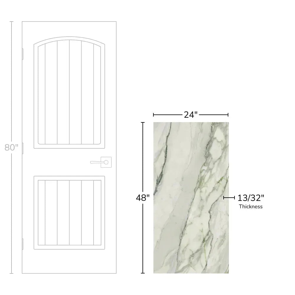 Calacatta Green Marble Look 24x48 Matte Porcelain Tile - Aloft Tiles