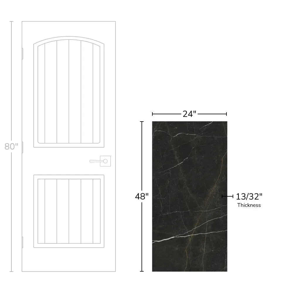 Black & Gold 24x48 Polished Porcelain Tile - Aloft Tiles