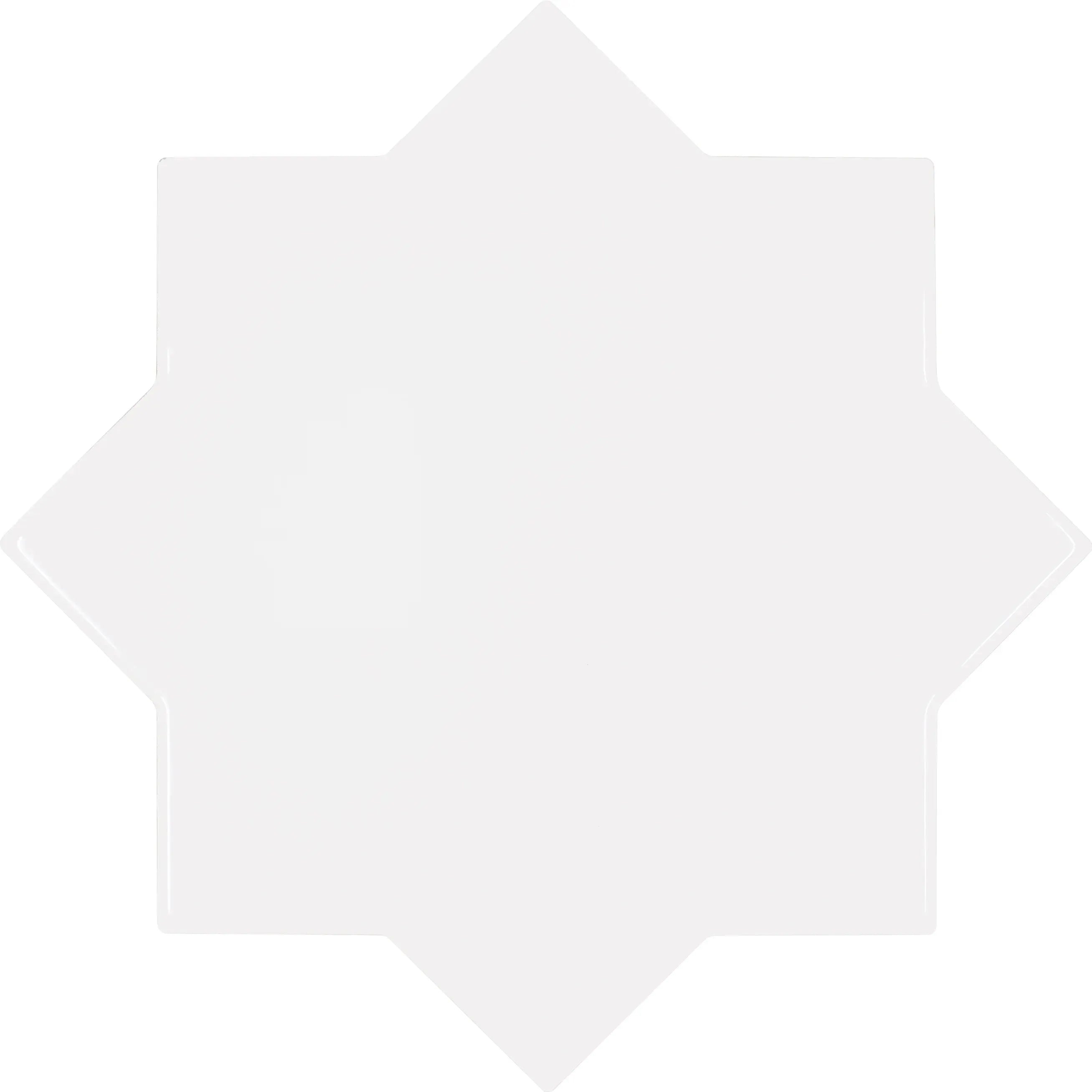 Moroccan White Star 5x5 Polished Ceramic Tile