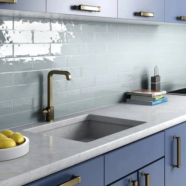 Ash Blue 3x12 Glossy Ceramic Subway Tile | Aloft Tiles