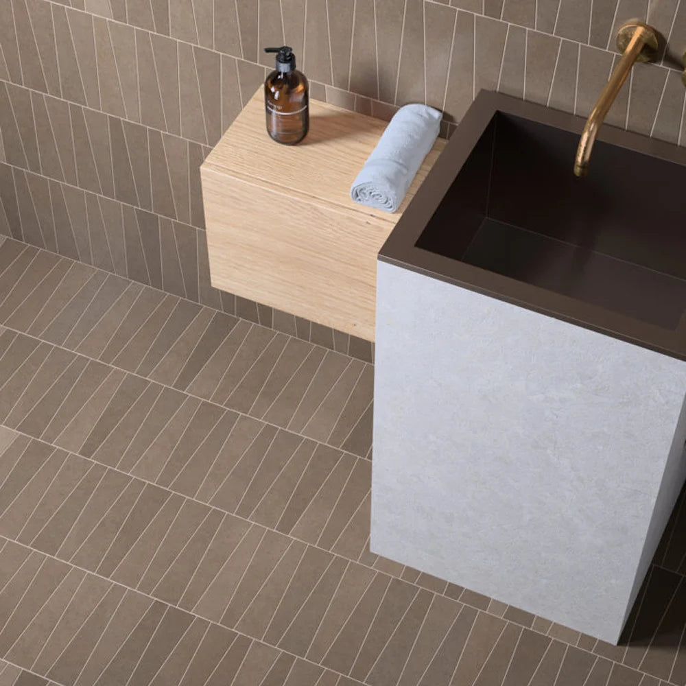 まいみな様　taupe Warm Taupe Trapezoid 2.5x9 Matte Porcelain Wall and Floor Tile
