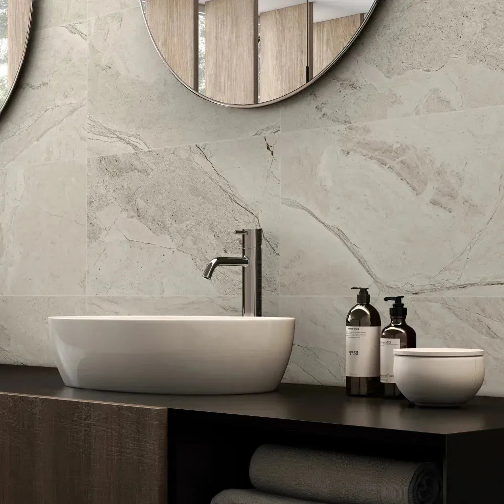 Earth White 24x24 Matte Porcelain Tile | Aloft Tiles