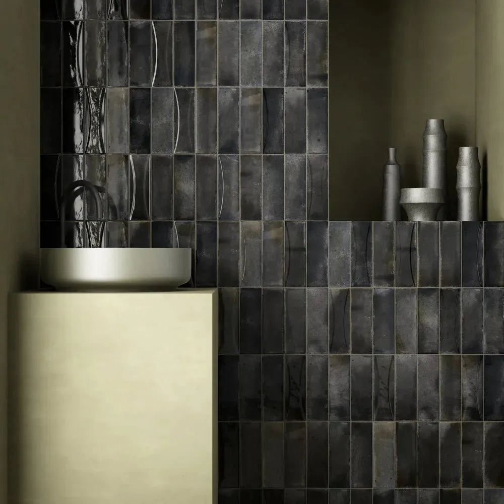 Modena Black 2.5X8 Ceramic Subway Tile – Aloft Tiles