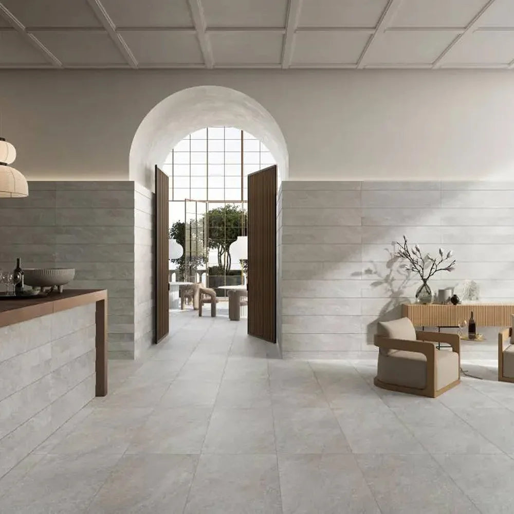 Lyra Gray 24x48 Quartzite Look Matte Porcelain Tile – Aloft Tiles