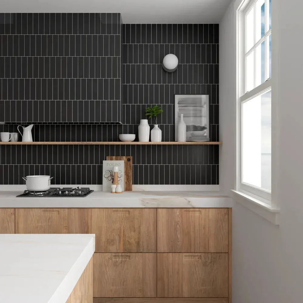 Black 2x8 Classic Matte Ceramic Tile – Aloft Tiles