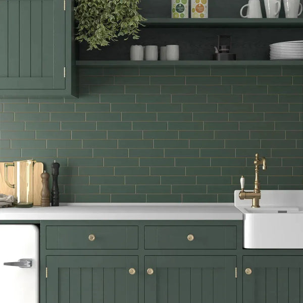 Green 2x8 Classic Matte Ceramic Tile