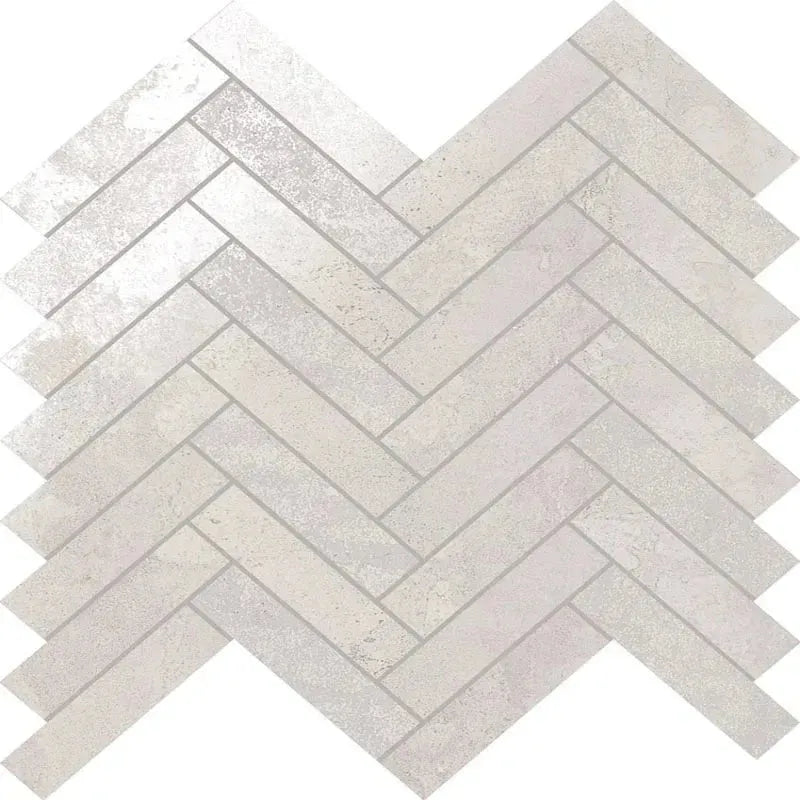 White Herringbone Matte Porcelain Mosaic Tile – Aloft Tiles