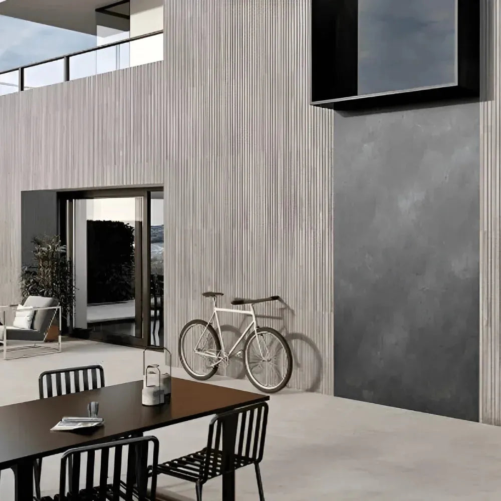Gray 24x48 Fluted Matte Porcelain Wood Look Tile – Aloft Tiles